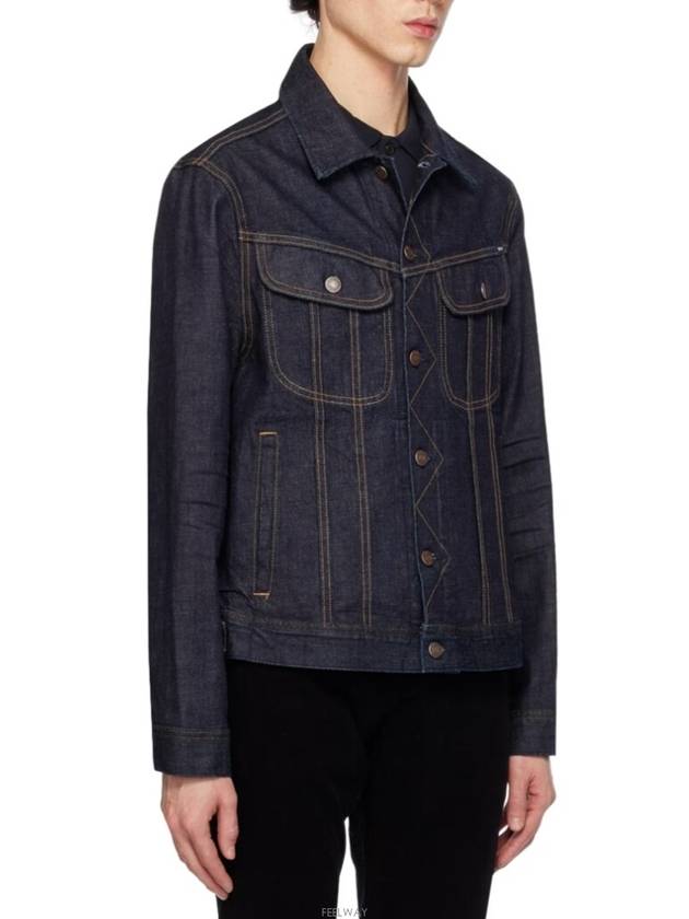 Cotton Denim Jacket Blue - TOM FORD - BALAAN 3