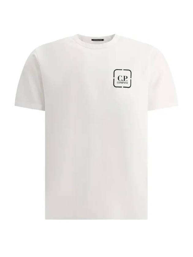 Metropolis Series Mercerized Jersey Reverse Graphic Short Sleeve T-Shirt White - CP COMPANY - BALAAN 1