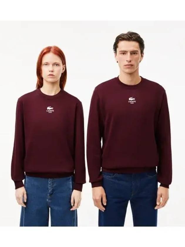 Casual crew neck sweatshirt burgundy - LACOSTE - BALAAN 1