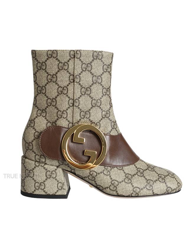 Women's Blondie GG Supreme Canvas Ankle Boots Beige - GUCCI - BALAAN.