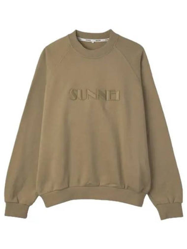 Classic Big Logo Embroidered Sweatshirt Beige - SUNNEI - BALAAN 1