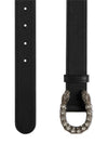 Dionysus Crystal Buckle Leather Belt Black - GUCCI - BALAAN 4