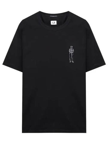 Graphic Logo Short Sleeve T-Shirt Black - CP COMPANY - BALAAN 1