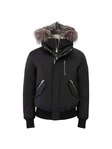 Dixon Nordic Tech Down Silver Fox Fur Bomber Jacket Black Silver - MACKAGE - BALAAN 1