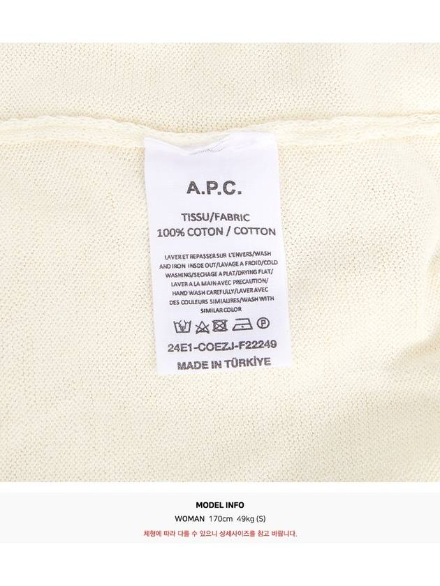 Bella Logo Embroidery Cardigan Ivory - A.P.C. - BALAAN 10