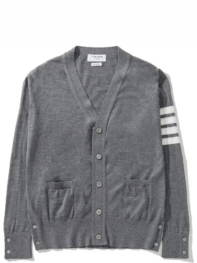 Thom Browne Merino Wool Knit 4 Bar Sleeve Classic Vneck Cardigan - THOM BROWNE - BALAAN 1