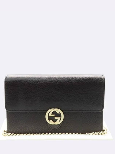 510314 Black leather GG interlocking WOC long wallet and crossbag - GUCCI - BALAAN 1