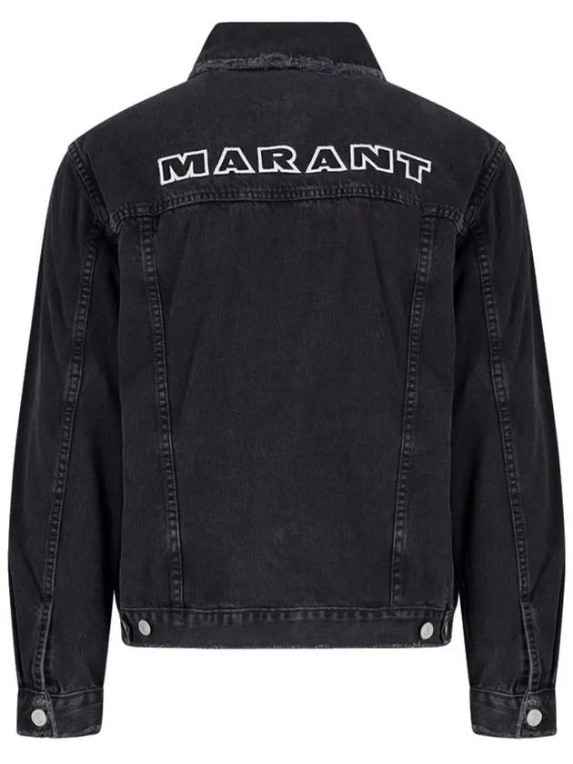 Jango Embroidered Logo Denim Jacket Black - ISABEL MARANT - BALAAN 4