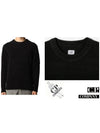 Lens Patch Chenille Cotton Knit Top Black - CP COMPANY - BALAAN 7