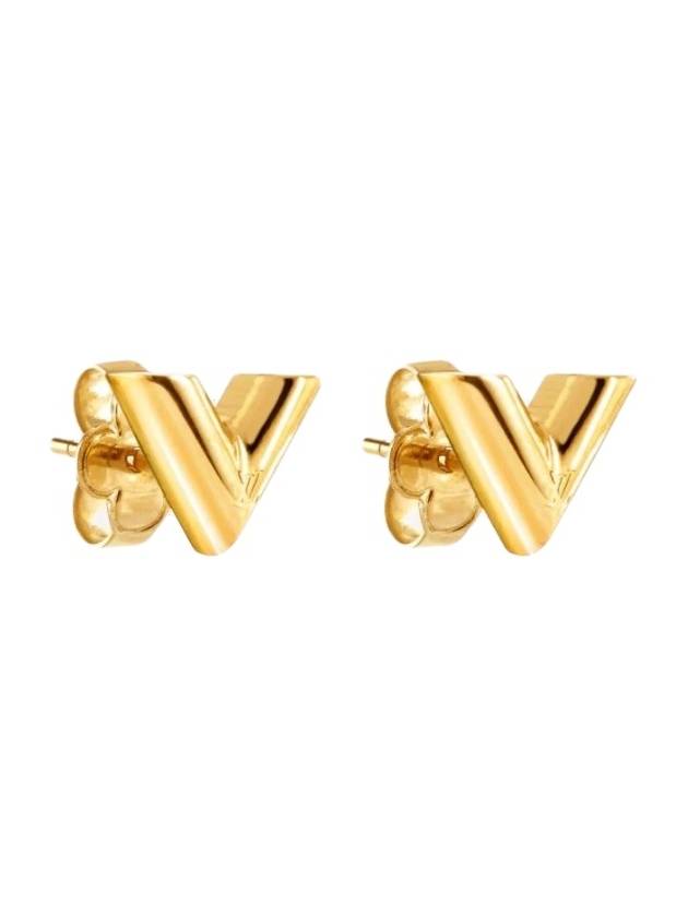 Essential V Stud Earrings Gold - LOUIS VUITTON - BALAAN 5