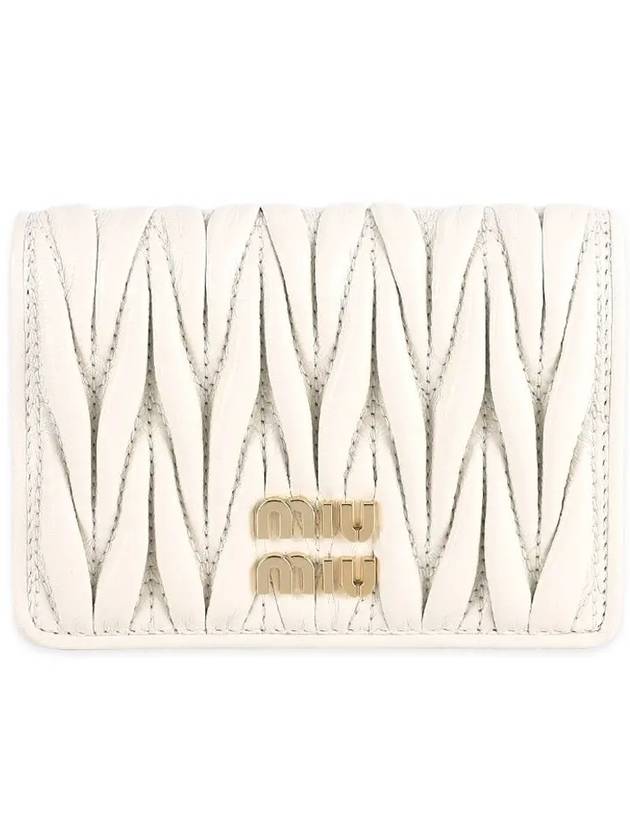 Matelasse Nappa Leather Card Wallet White - MIU MIU - BALAAN 1