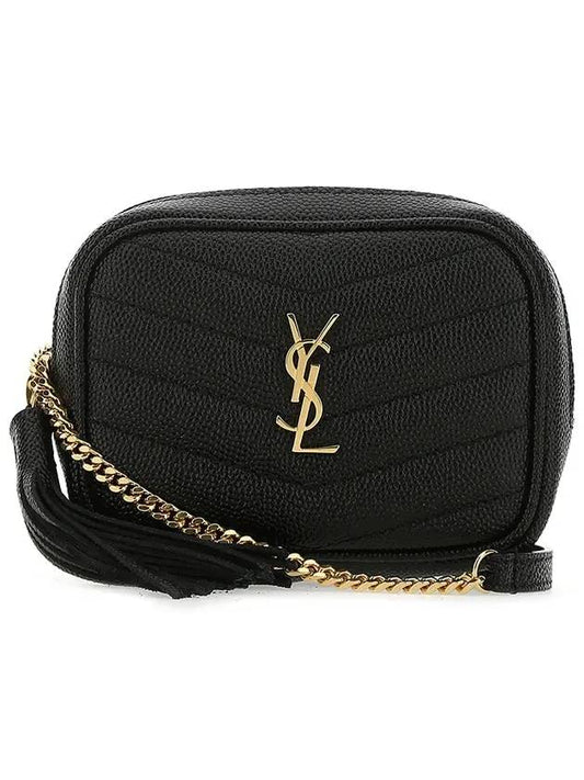 Women's Lou Baby Quilted Leather Cross Bag Black - SAINT LAURENT - BALAAN 1