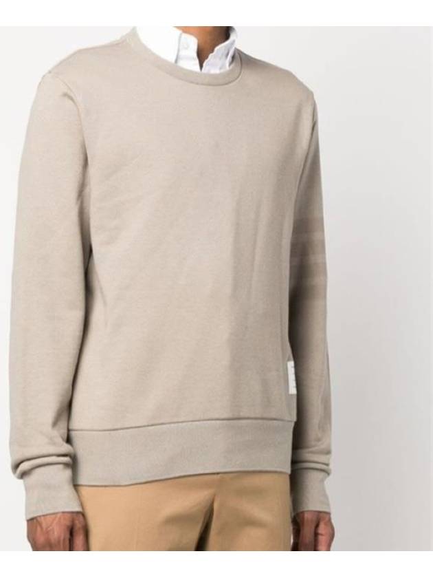 Classic Loopback Tonal 4 Bar Crewneck Knit Top Beige - THOM BROWNE - BALAAN 4