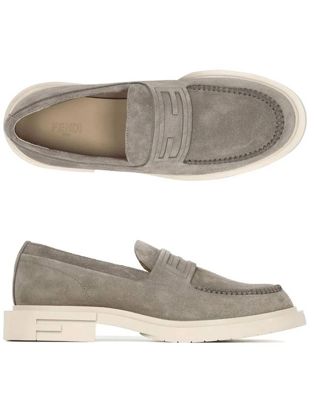 Frame Suede Loafers Grey - FENDI - BALAAN 2