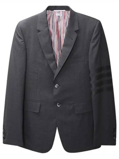 Classic fit diagonal stripe plain weaving wool jacket suit men s blazer - THOM BROWNE - BALAAN 1