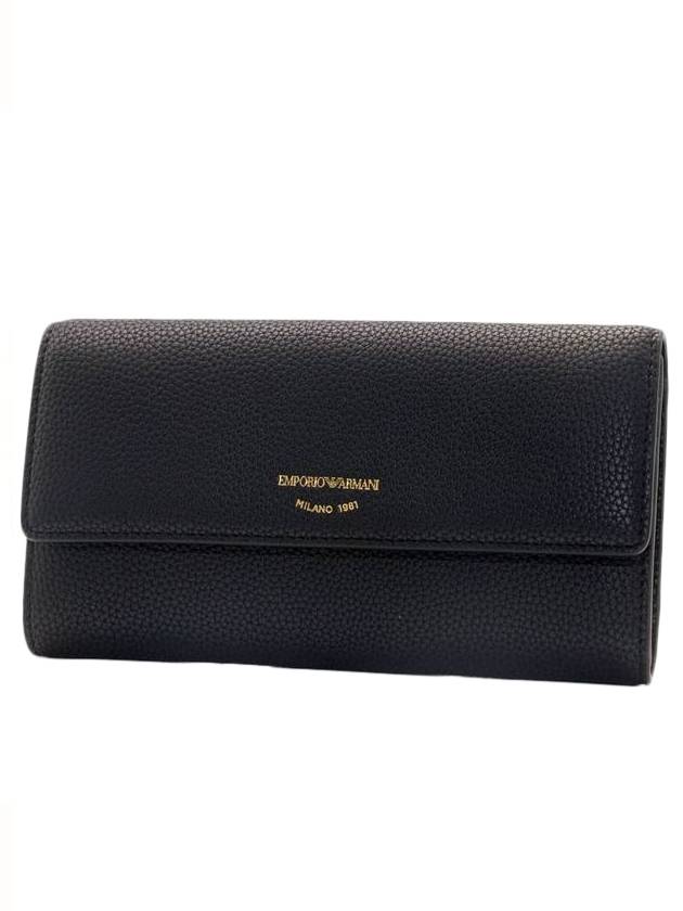 Logo Long Wallet Black - EMPORIO ARMANI - BALAAN.