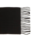 Small Heart Logo Wool Scarf Black - AMI - BALAAN 9