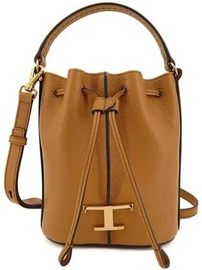 T Timeless Leather Micro Logo Bucket Bag Camel - TOD'S - BALAAN 2