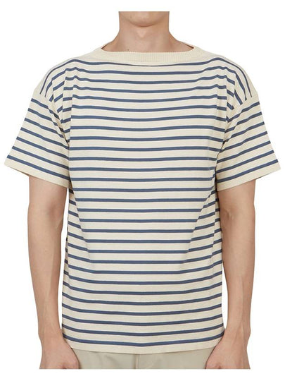 Boatman Organic Cotton Short Sleeve Knit Top Striped Royal Blue Ivory - ANDERSEN-ANDERSEN - BALAAN 2