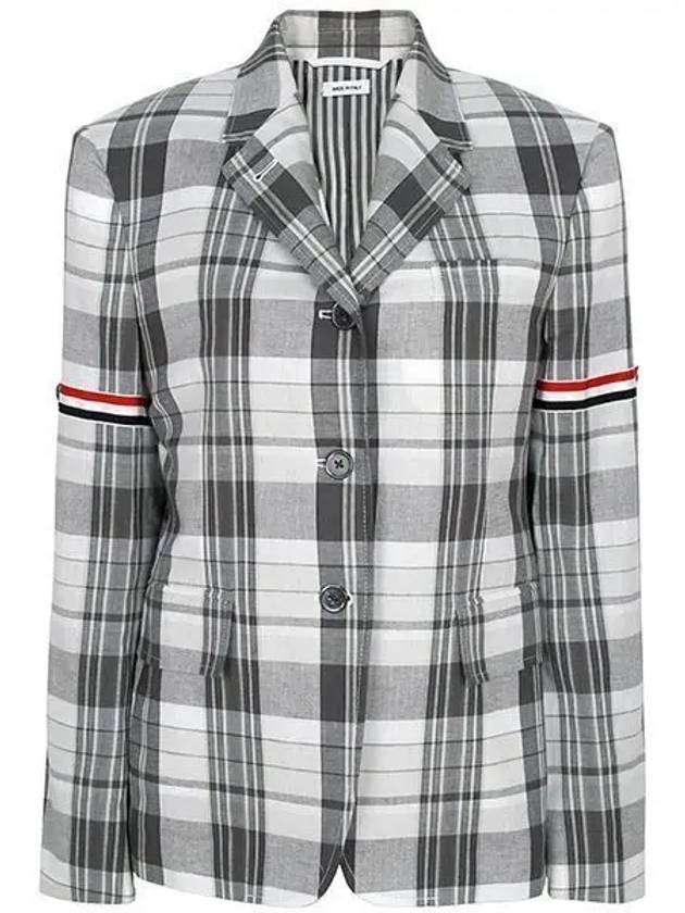 RWB Arm Banding Madras Check Jacket Med Grey - THOM BROWNE - BALAAN 2