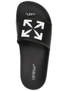 Arrow Logo Print Slippers Black - OFF WHITE - BALAAN 5