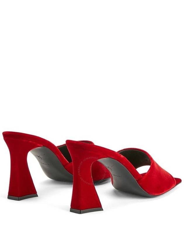 Giuseppe Zanotti Red Solhene Velvet-Effect Mules, Brand Size 37 ( US Size 7 ) - GIUSEPPE ZANOTTI - BALAAN 3