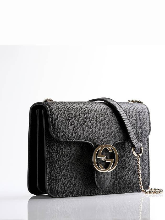 Interlocking GG Chain Small Cross Bag Black - GUCCI - BALAAN 7