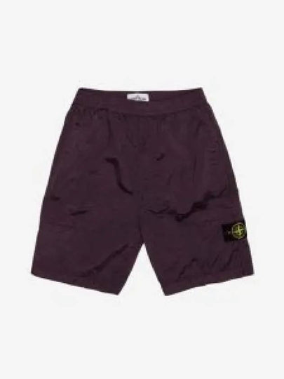 Men's Wappen Patch Nylon Shorts Dark Burgundy - STONE ISLAND - BALAAN 2