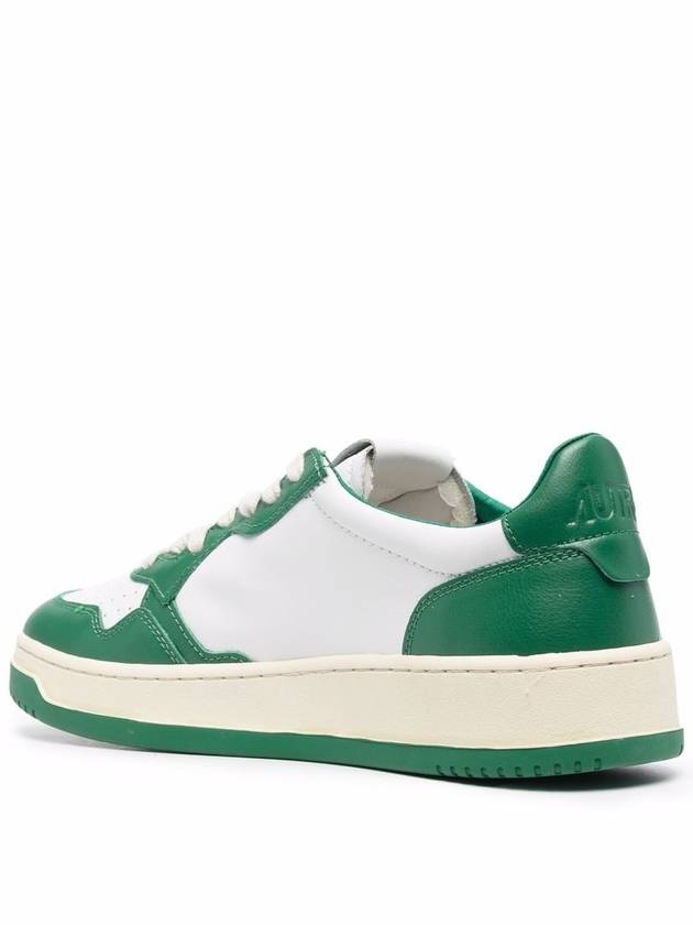 Men's Medalist Leather Low Top Sneakers Green - AUTRY - BALAAN 3