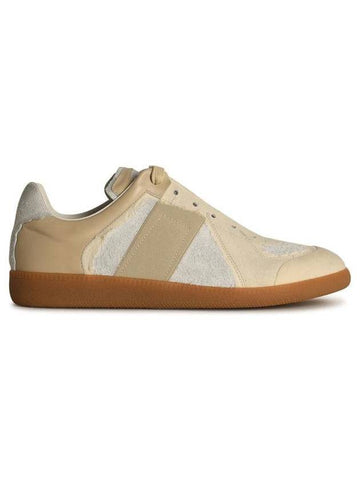 Maison Margiela 'Replica' Cream Suede Sneakers - MAISON MARGIELA - BALAAN 1