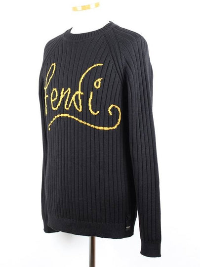 Logo wool knit black 50 100 105 - FENDI - BALAAN 2