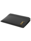 Tiny Cassandre Open Shiny Leather Card Wallet Black - SAINT LAURENT - BALAAN 4