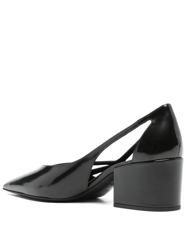 Women's Brushed Leather Cut-Out Pumps Black - PRADA - BALAAN 4