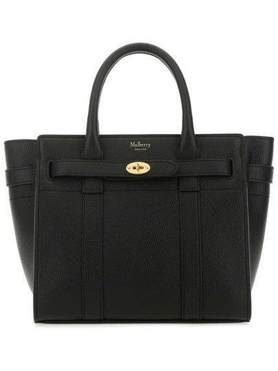 Bayswater Zipped Mini Classic Grain Tote Bag Black - MULBERRY - BALAAN 2