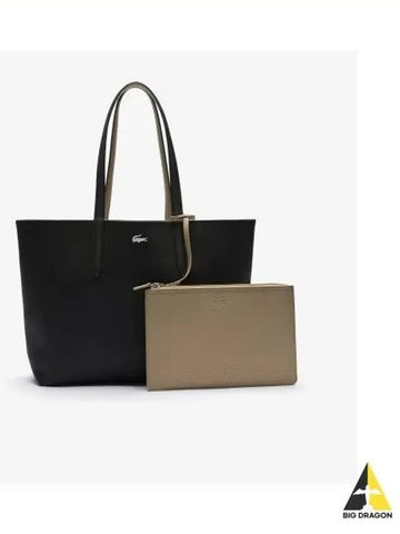 Women s Anna horizontal large shopper bag black - LACOSTE - BALAAN 1