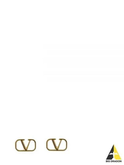 V Logo Signature Earrings Gold - VALENTINO - BALAAN 2