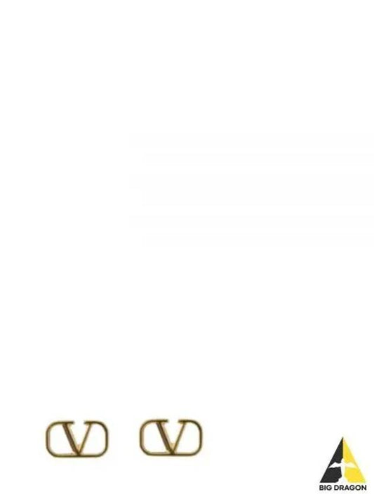 V Logo Signature Earrings Gold - VALENTINO - BALAAN 2