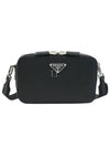 Brique Saffiano Leather Cross Bag Black - PRADA - BALAAN 2