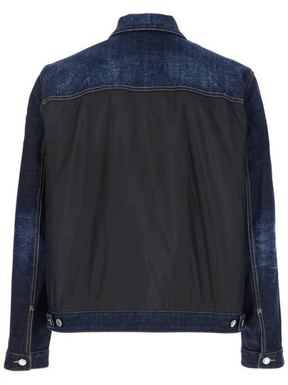 Black Jacket With Classic Collar And Front And Rear Down Filled Panel In Dnim Man - DSQUARED2 - BALAAN 2