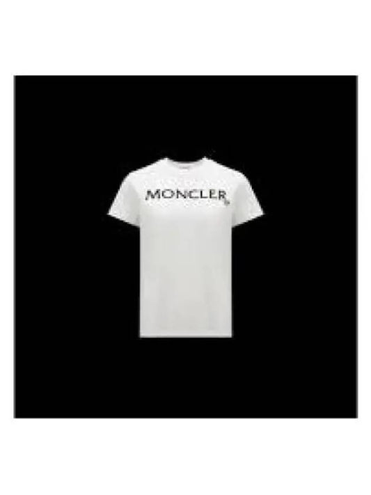 Embroidered Logo Cotton Short Sleeve T-Shirt White - MONCLER - BALAAN 2