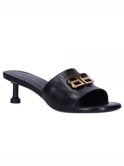 BB Leather Slipper Heels Black - BALENCIAGA - BALAAN 2