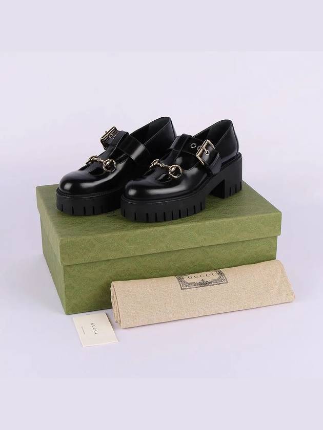 Horsebit Mary Jane High Loafers Black - GUCCI - BALAAN 7