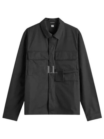 Gabardine Pockets Long Sleeve Shirt Black - CP COMPANY - BALAAN 2