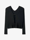 La Maille Pralu Longue Micro Charm Logo Cardigan Black - JACQUEMUS - BALAAN 2