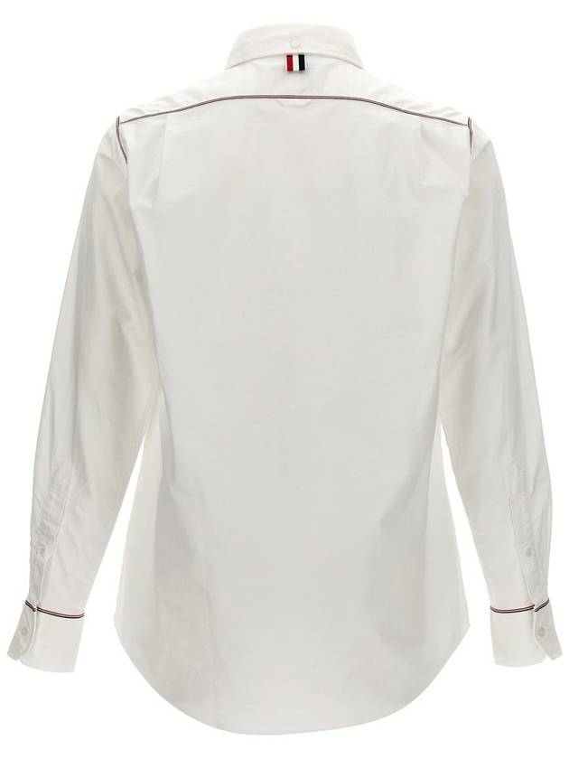 Oxford Grosgrain Framing Long Sleeve Shirt White - THOM BROWNE - BALAAN 3