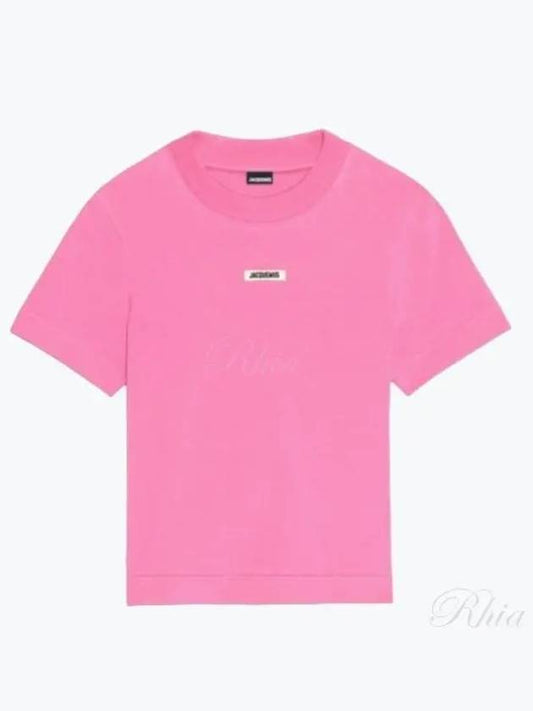 Le Gros Grain Short Sleeve T-Shirt Pink - JACQUEMUS - BALAAN 2