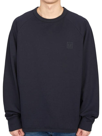 Metropolis Rubber Logo Sweatshirt Navy - CP COMPANY - BALAAN 2