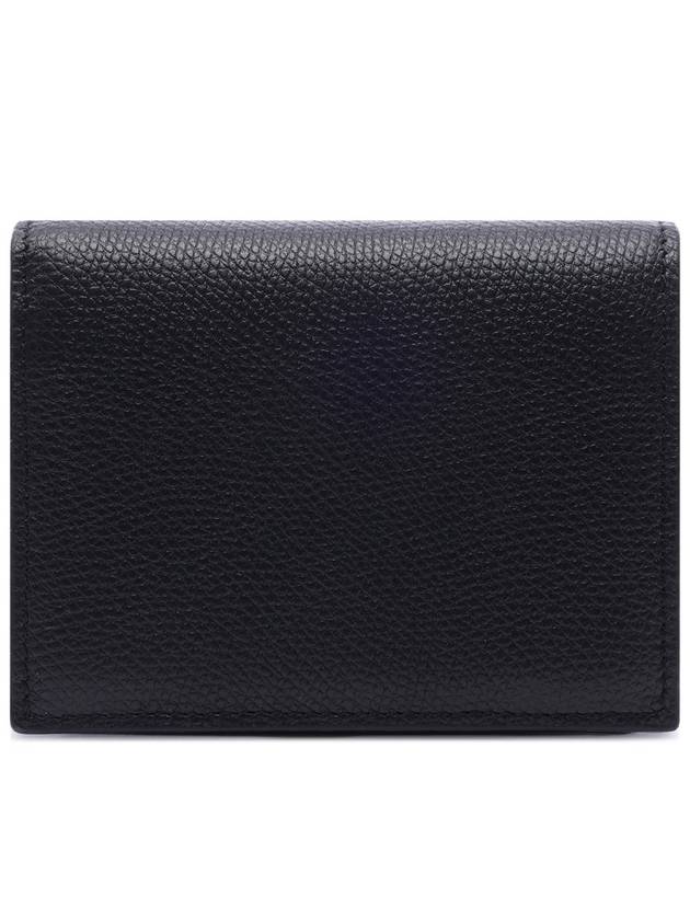 V Logo Plaque Half Wallet Black - VALENTINO - BALAAN 5