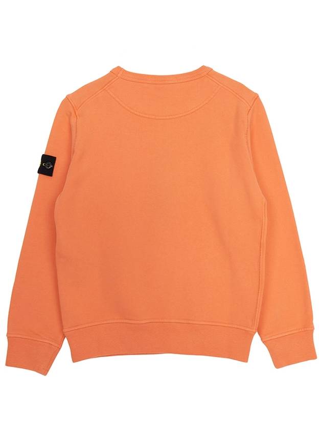 Kids Wappen Patch Organic Cotton Fleece Sweatshirt Fluorescent Orange - STONE ISLAND - BALAAN 3