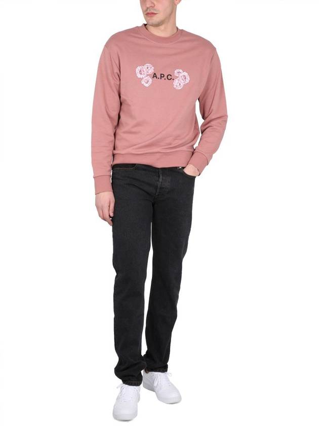 Flower Logo Sweatshirt Pink - A.P.C. - BALAAN 6